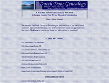 Tablet Screenshot of dutchdoorgenealogy.com